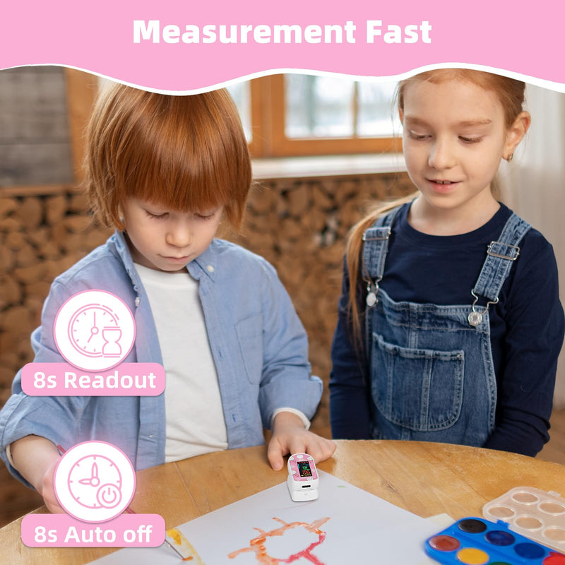Children Fingertip Pulse Oximeter-Pediatric SpO2 Oxygen Monitor,oximeter for Kids, Cute and Compact Design Made for Children