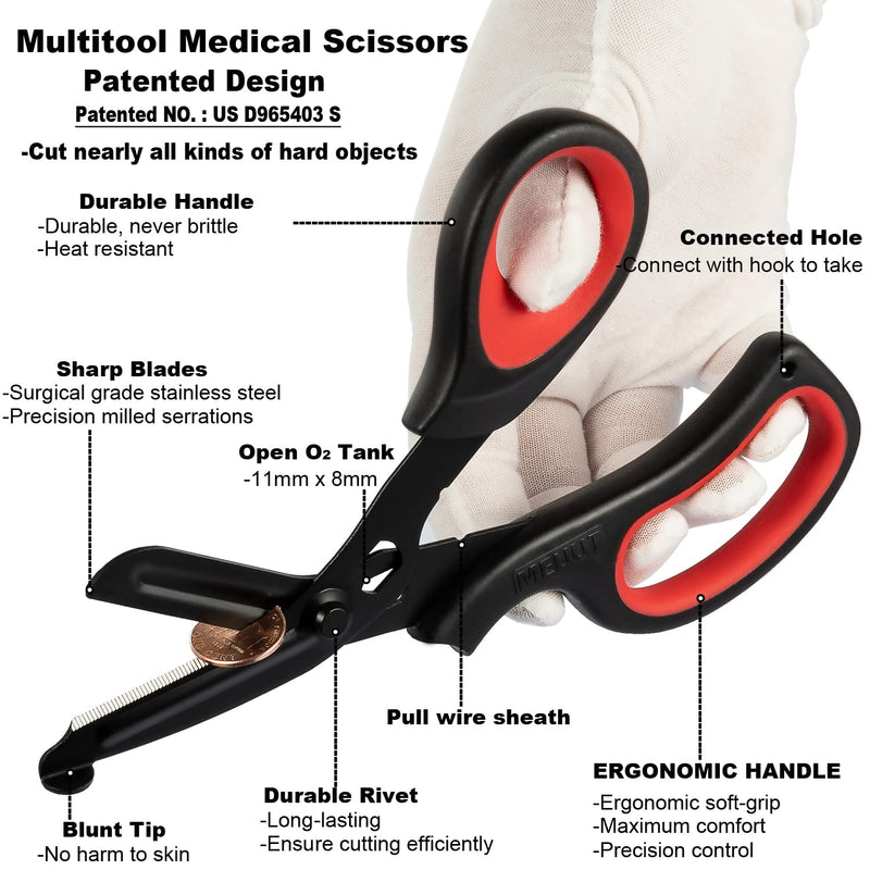 MEUUT 2 Pack Medical Scissors Trauma Shears -8 inch Patented Bandage Scissors Heavy Duty Surgical Grade EMT Scissors for EMT Workers Doctors Nurses