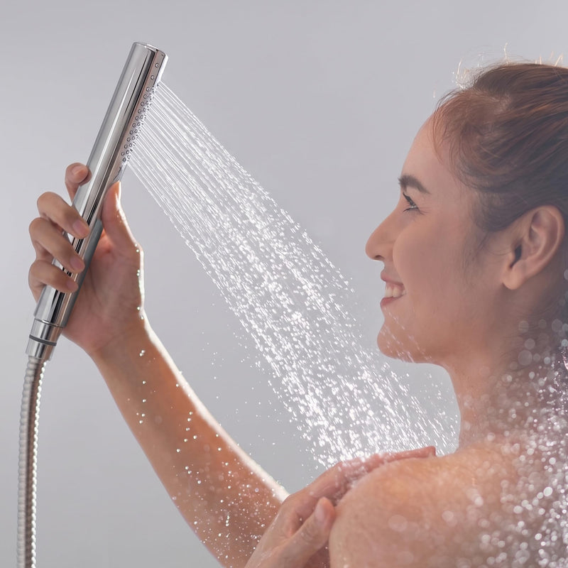 High pressure Round Handheld Shower Head Only, Anti-clog Nozzles, 2 In 1 Function Replacement Shower Wand with Handheld to Clean Tub, Tile & Pets, Rain Shower Head for Bathroom (Chrome) Chrome