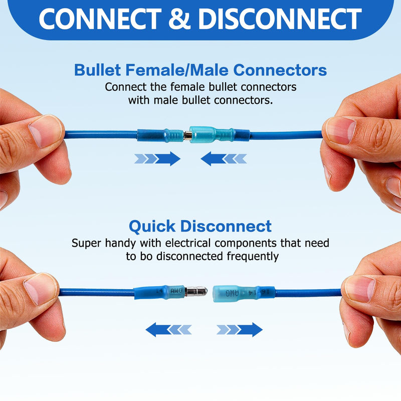 320PCS Heat Shrink Bullet Connectors with Ratcheting Wire Crimper, Male and Female Bullet Wire Connectors, Insulated Waterproof Marine Grade Electrical Connectors for Automotive Boat for Wiring 320PCS Bullet Connectors with Crimper
