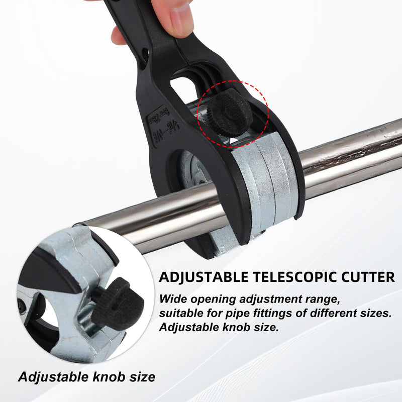Ratchet Pipe Cutter Tool for 5/16"-1-1/8" (8-29mm) Copper Stainless Steel & PVC Pipes, Compact Adjustable Ratchet Tube Cutter with Deburring Tool & 4 Replacement Blades for Tight Spaces