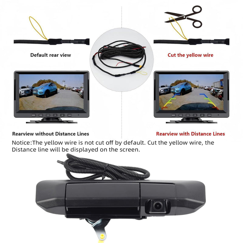 Dasbecan Tailgate Handle Rear View Backup Camera 6909004020 Compatible with Toyota Tacoma 2005-2015 Black Aftermarket Replacement Reverse Parking Liftgate Latch Handle Camera (RCA Connector)