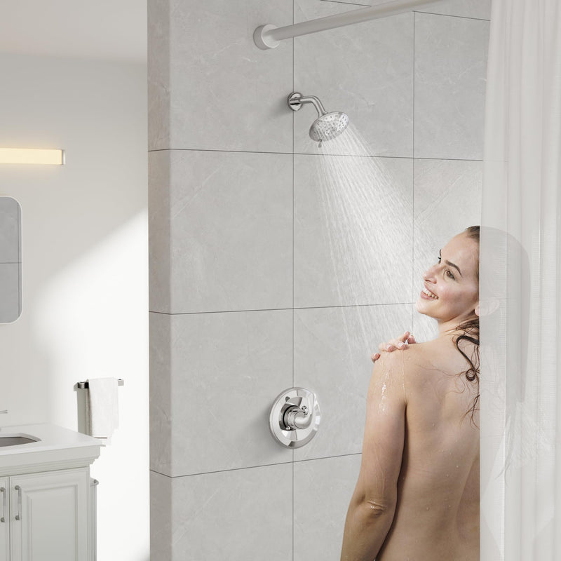 Replacement for D Faucet 13 Series Single-Function Shower Valve Trim Kit, Shower Handle, Chrome Shower Trim Kit T13020 (Cartridge and Valve Not Included) Without Cartridge