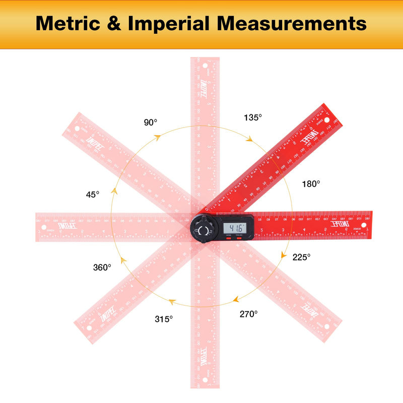 Digital Angle Finder Protractor, Angle Finder Ruler, 7inch 200mm 7inch/200mm, Angle Measuring Tool for Woodworking,Carpenter,Construction,DIY Measurement Enhanced ABS
