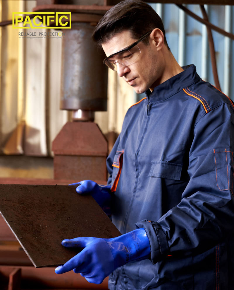 PACIFIC PPE 2 Pack Safety Glasses, Anti-fog, Scratch Resistant Clear Wraparound Lenses and No-Slip Grips, Adjustable, Lab Goggles
