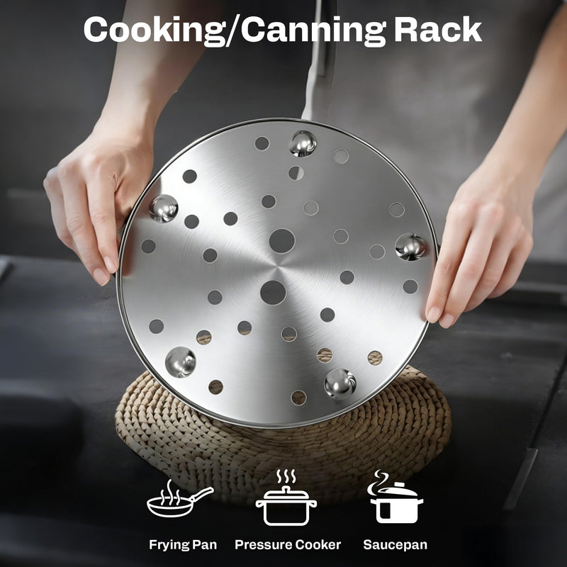 85707 11-Inch Pressure Canner Rack, Stainless Steel Pressure Cooker Rack Canning Rack Fit for Presto All-American & More16 to 22 Quart Cookers and Canners Universal Cooking/Canning Rack, 2-Pack