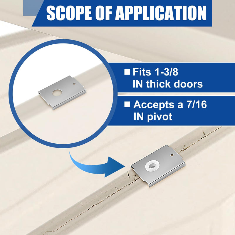 10 Pcs Bi-fold Door Repair Kit, Stainless Steel Bracket & Screws for 1-3/8" Wood Doors - Fixes Top/Bottom Splits, Fits 7/16" Pivot, Restores Smooth Operation