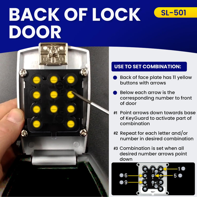 SL-501 Punch Button Lock Box | Portable Shackle LockBox For Outside - Fits House Keys, Car Keys, Fobs, & More | Keypad Safe Box, Digital Push Button Combination Lock | Black Finish 1