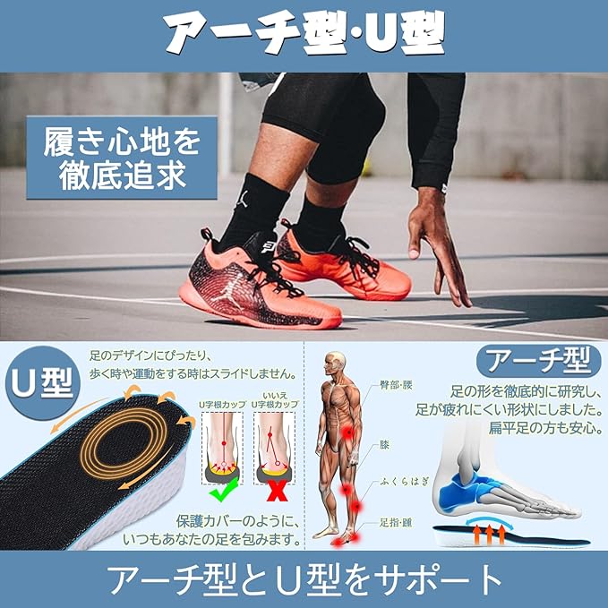 Kozzim Secret Insole, Shock Absorbing, Height Up, 3 Sizes to Choose from [0.6 / 1.0 / 1.0 / 1.4 / 1.4 inches (1.5 / 2.5 / 3.5 cm) - NewNest Australia