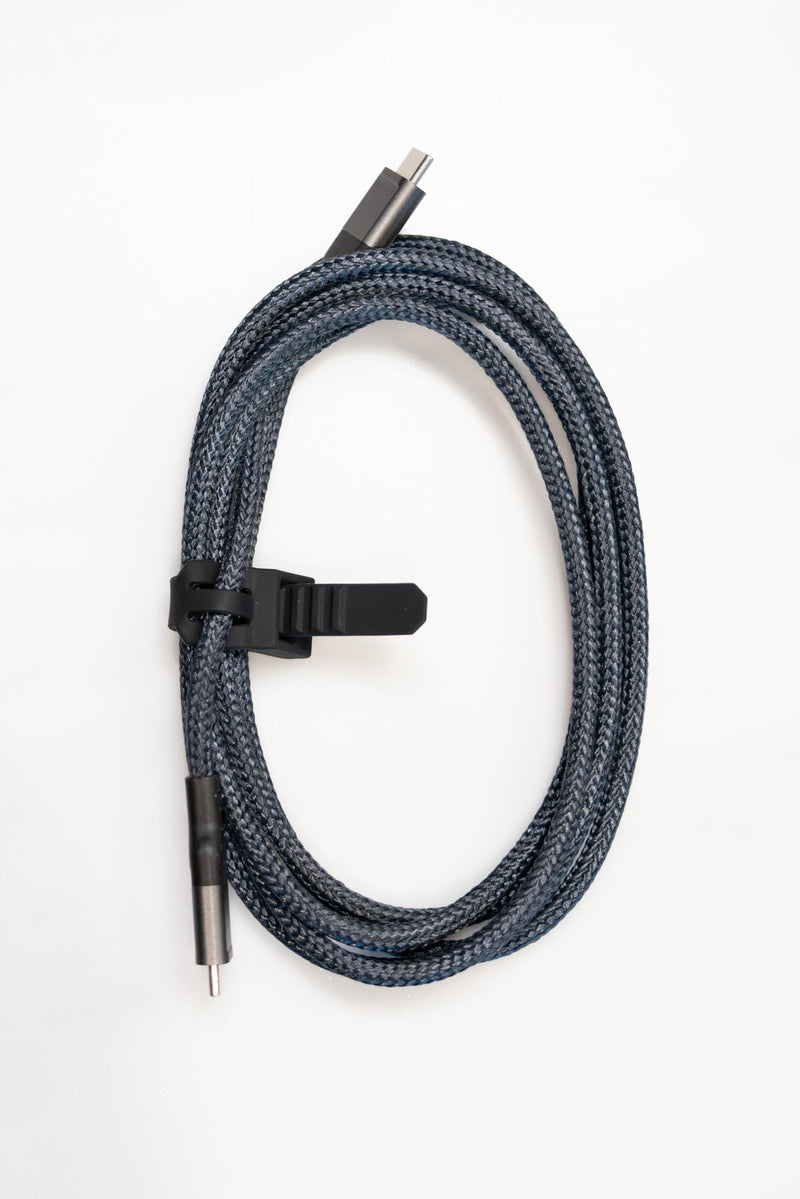 Rokform - PowerTrip 100W USB-C Charging Cable, 2m (6.6 ft), Fast Charging Braided Cable, 5,000 Bend Tested, for iPhone 15s, Galaxy S23s, or Any USB C Compatible Device (Black and Grey) 6.6ft
