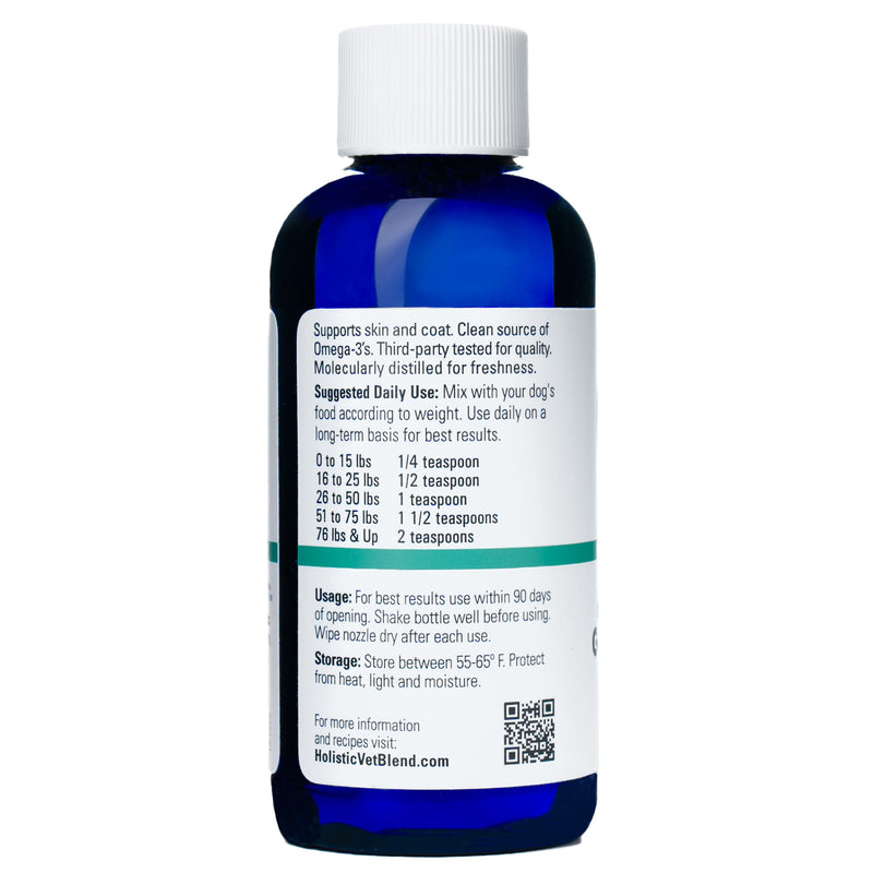 Holistic Vet Blend Green Omega-3 Oil for Pet Owners, Pure Marine Algae Supports Skin, Coat, Joint Health, Immune System, Heart, Kidney Function