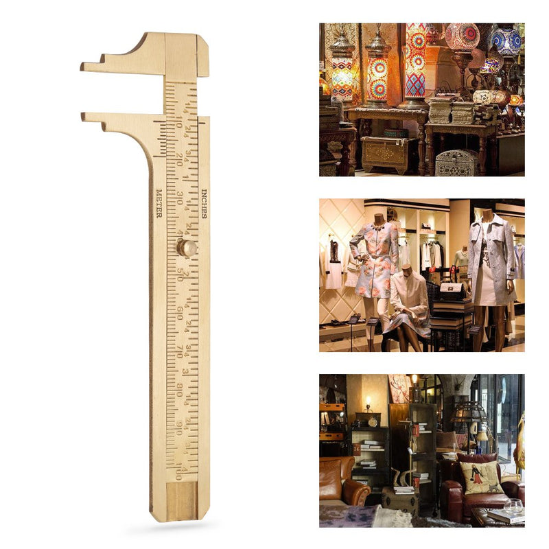 Brass Mini Vernier Caliper Sliding Gauge Vernier Caliper Double Scales mm/inch Ruler Measuring Tool for Jewellery Measurement 80mm/100mm (Double scale 100mm) Double scale 100mm