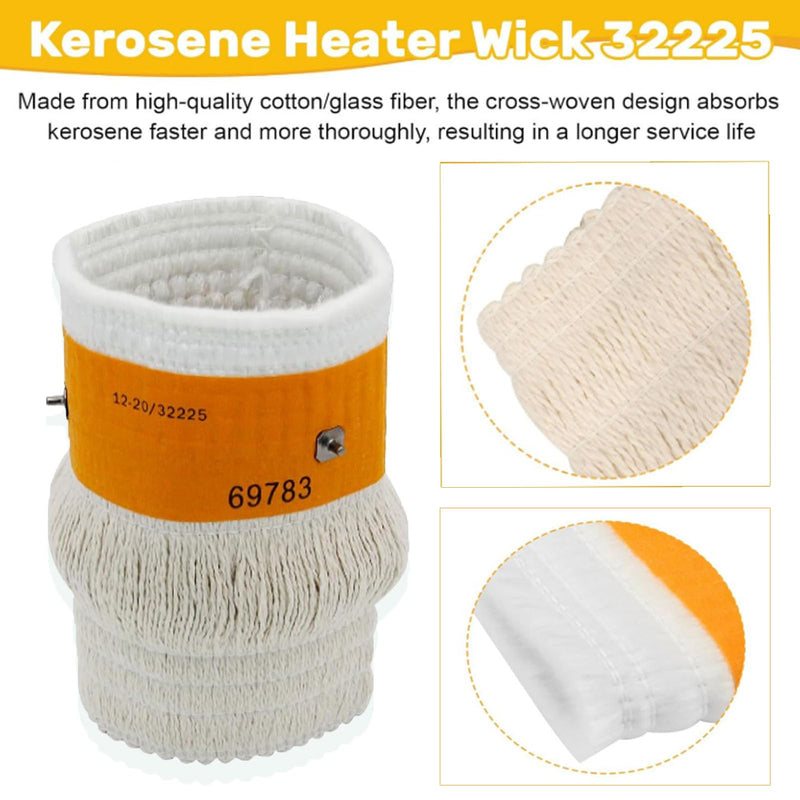 32225 Wick (2/Pack) for Kero World KW-24C DuraHeat DH-2300 Dyna-GLO CV-2300&RMC-95C Envirotemp CV-2300 Keroheat CV-2300, Heater Replacement Wicks, White.
