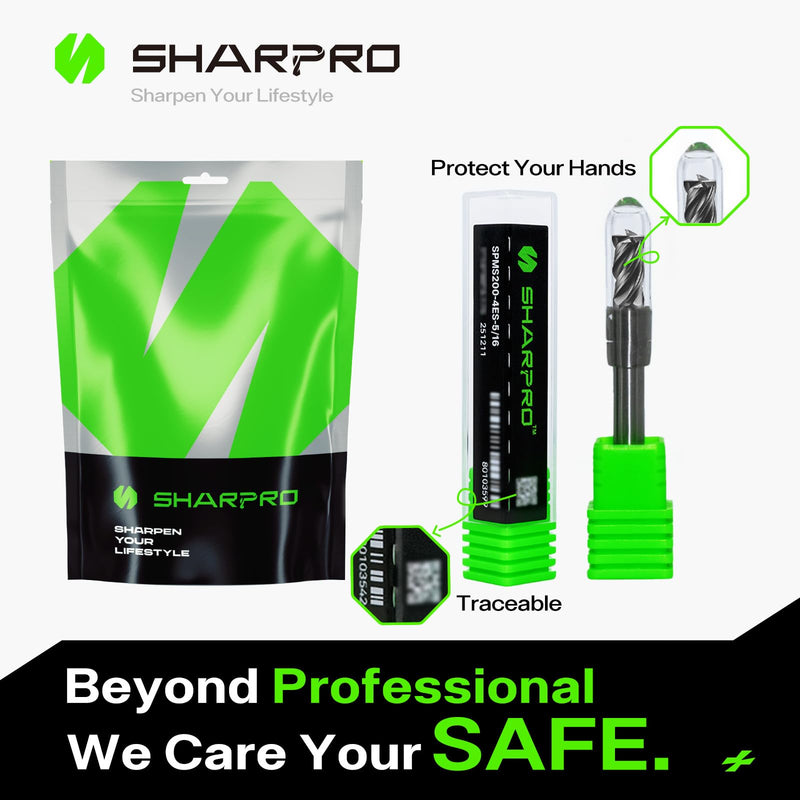 SHAPPRO 5/16 Inch Shank Carbide Square End Mill, 4 Flute CNC Milling Bits, Heat-Resistant Metal Cutting Bits Suitable Alloy Steel, Stainless Steel, Various Cast Iron 5/16 in 1