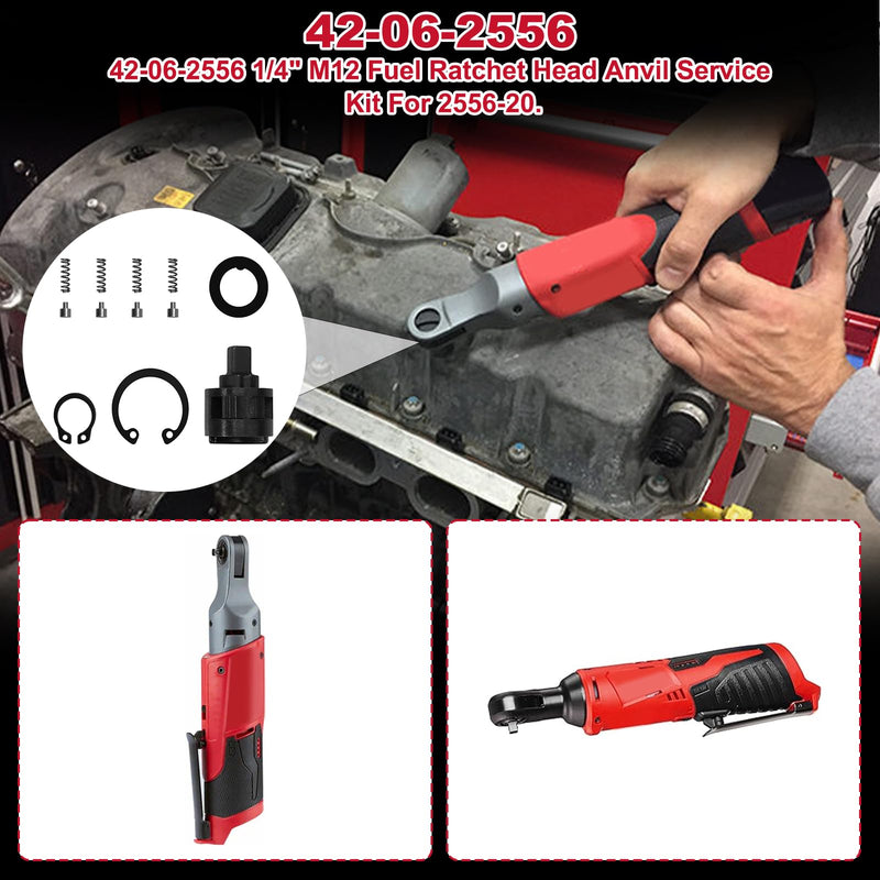 Replacement Ratchet Head Anvil Repair Kit 42-06-2556 1/4" Fit for 2556-20 Fuel Ratchet Head/Ratchet Head Anvil Kit