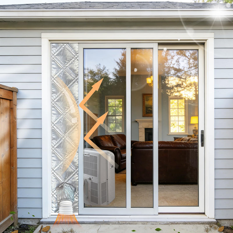 98"AC Door Vent Kit 3-Layer Thickened Aluminum Foil & Cotton &Oxford Fabric 98in-3-Layer thickened