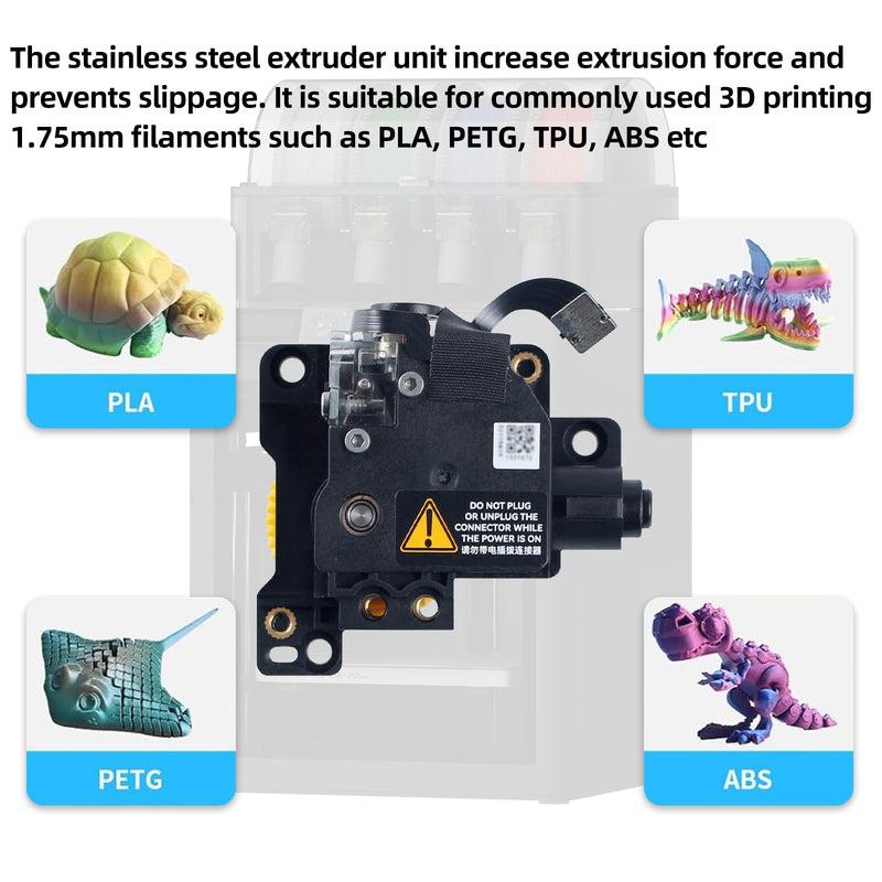 Immdinogo Stainless Steel Extruder Unit Replacement for BambuLab P1P/P1S: Dual Gear Hotend Printing Extrusion Assembly to Increase Extrusion Force and Filament Run-Out Detection 3D Printer Accessories