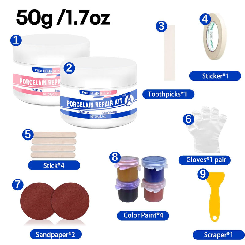 Fiberglass Tub Repair Kit (Color Match), 3.7oz Fiberglass Shower, Porcelain Sink and Acrylic Bathtub Repair Kit, Quick to Fix Cracks, Chips, Dents, Holes on Bath Tub & Toilet, Almond/Biscuit/Bone