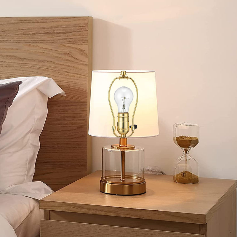 Lamp Harp 6 Inch, 2 Set Detachable Lamp Shade Harp for Table and Floor Lamps, Heavy Duty Lamp Brackets with 3/8 Standard Saddle and Lamp Finial (Polished Brass) Polished Brass
