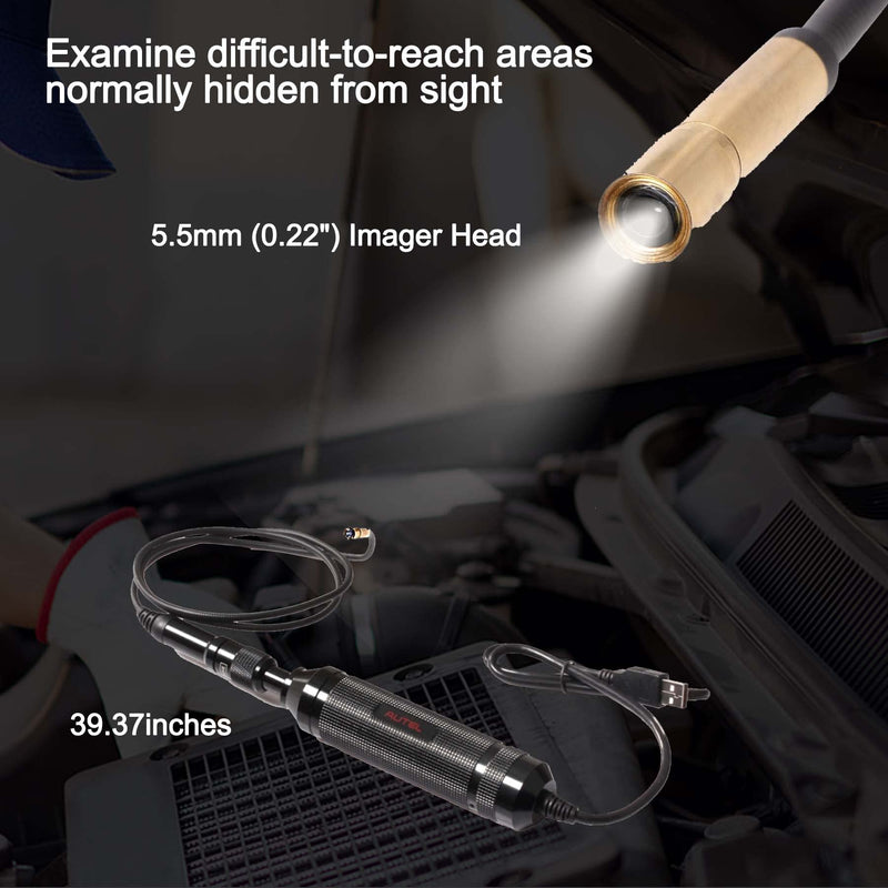Autel MaxiVideo MV105 Inspection Endoscope - 5.5mm Ultra-Slim Probe, IP67 Waterproof, Works w/Autel Scanner MK808S/MS906/MK906BT/MS908/MS909/MS919/Elite/Ultra & PC, LED Light