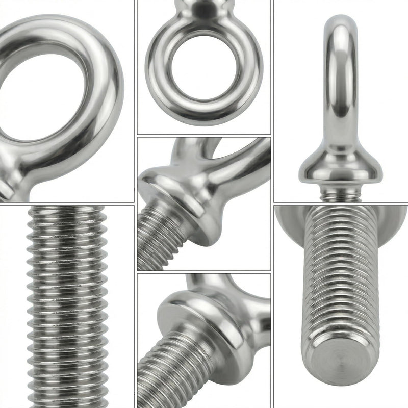 HomelyNest Eye Bolt 1/2"-13 x 1-1/2" - Heavy Duty 304 Stainless Steel Shoulder Eye Bolt for Lifting, Marine Grade, Machinery, 10 Packs