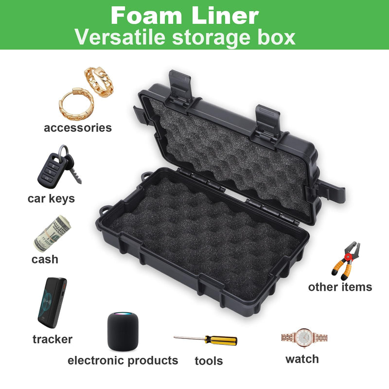 Magnetic Lock Box for Under Car, Waterproof Magnetic Box Holder for Car Keys, Black Hide a Key-Magnetic Car Boxes, Travel Magnetic-Keys Hider for Cars Organizer,4 Strong Magnets
