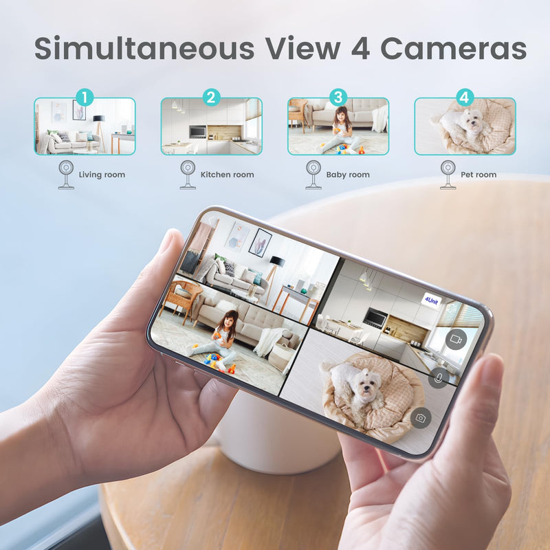 litokam Indoor Camera, Cameras for Home Security with Night Vision, Pet Camera with Phone App, 2K Indoor Security Camera, Motion Detection, 2-Way Audio, WiFi Home Camera, Baby Monitor Work with Alexa
