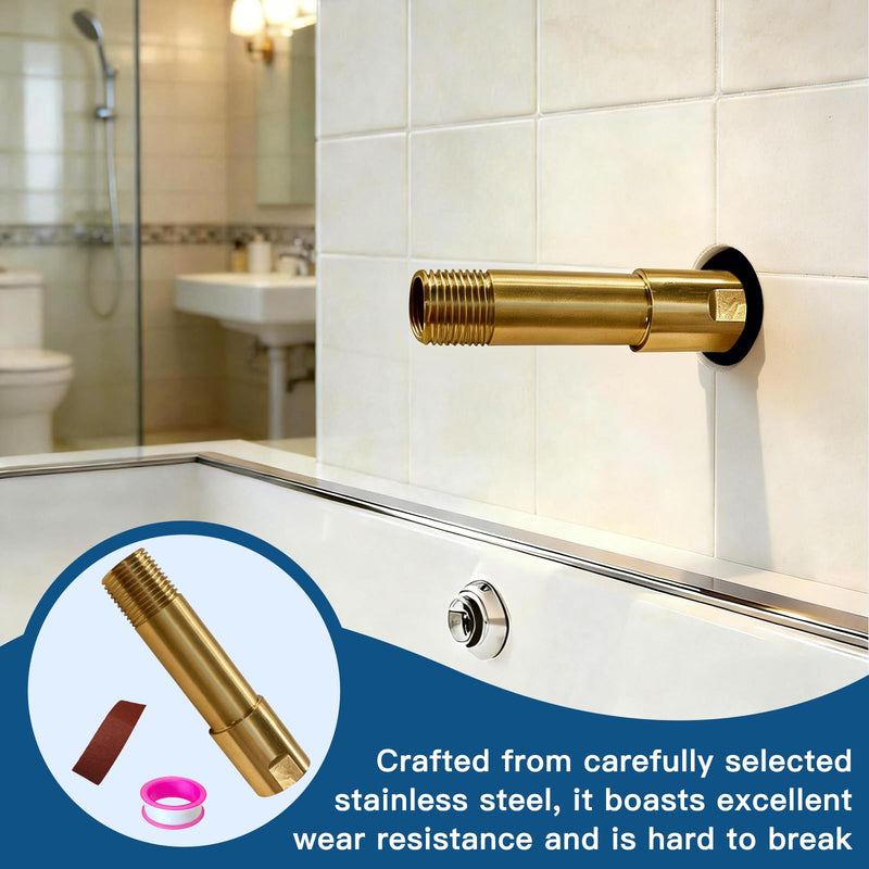 Tub Spout Adapter, Brass, Fits 1/2" Pipe,5-3/8 Inch Bathtub Spout Durable Kit for Both Diverter &Non-Diverter Types,Includes Tub Spout Repair Kit with Assembly Tool