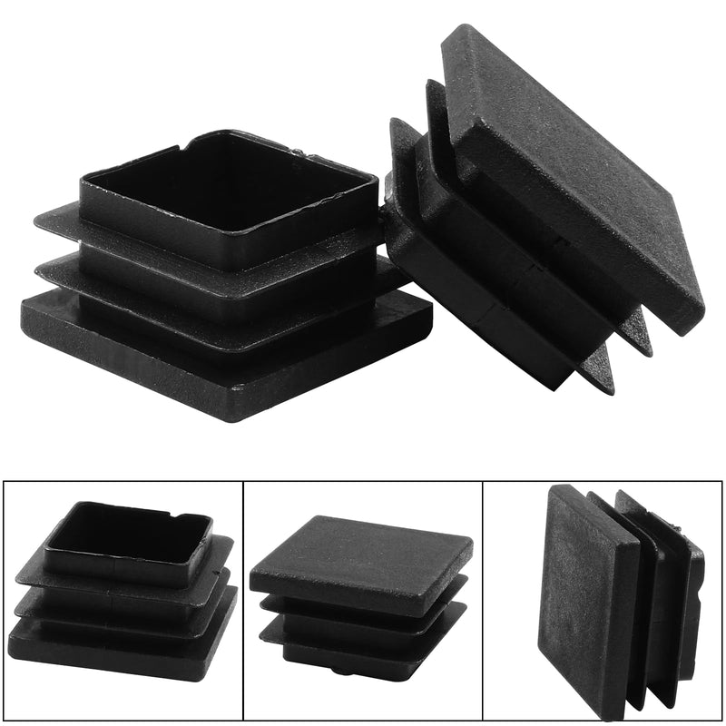 8 Pack 1-1/4" Square Plastic Plugs, Black Tubing End Caps Plugs Insert for Square Tube and Furniture Legs Length: 1-1/4" 8 Pcs