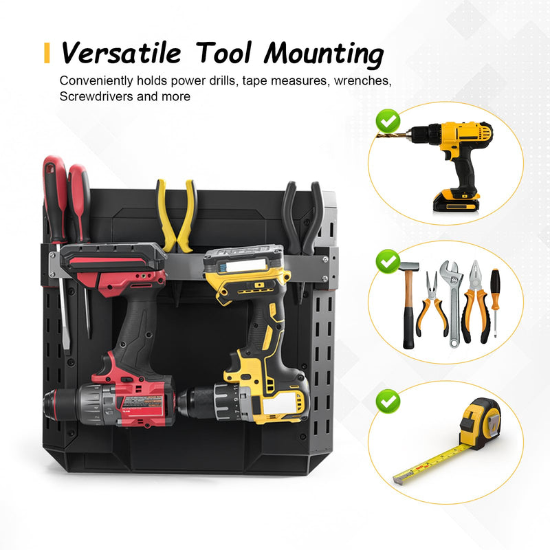 Power Drill Holder Fits for ToughBuilt StackTech Tool Box, Side Rail Tool Organizer for Screwdrivers, Wrenches, Tape Measures, No-Drill Installation