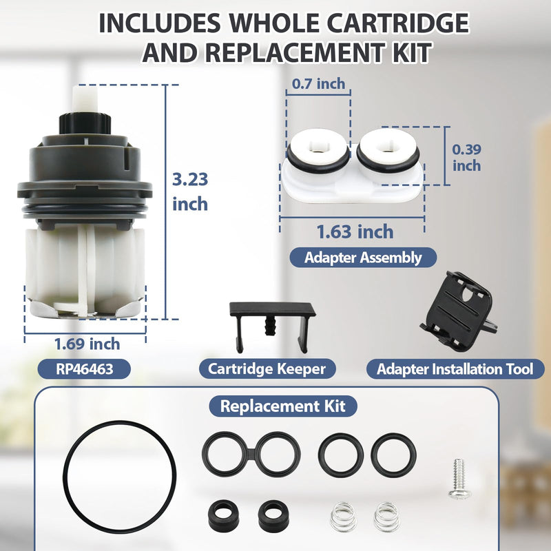 RP46463 Cartridge Replacement for Delta 17 Sereis Tub and Shower Dual Function Handle (2006-Present), Temperature and Volume Control, Fits Delta R10000 Series Valve RP46463 Cartridge
