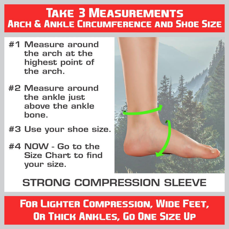 TechWare Pro Ankle Brace Compression Sleeve - Relieves Achilles Tendonitis, Joint Pain. Plantar Fasciitis Sock with Foot Arch Support Reduces Swelling & Heel Spur Pain. Injury Recovery for Sports Black/Black L / XL (see size chart)