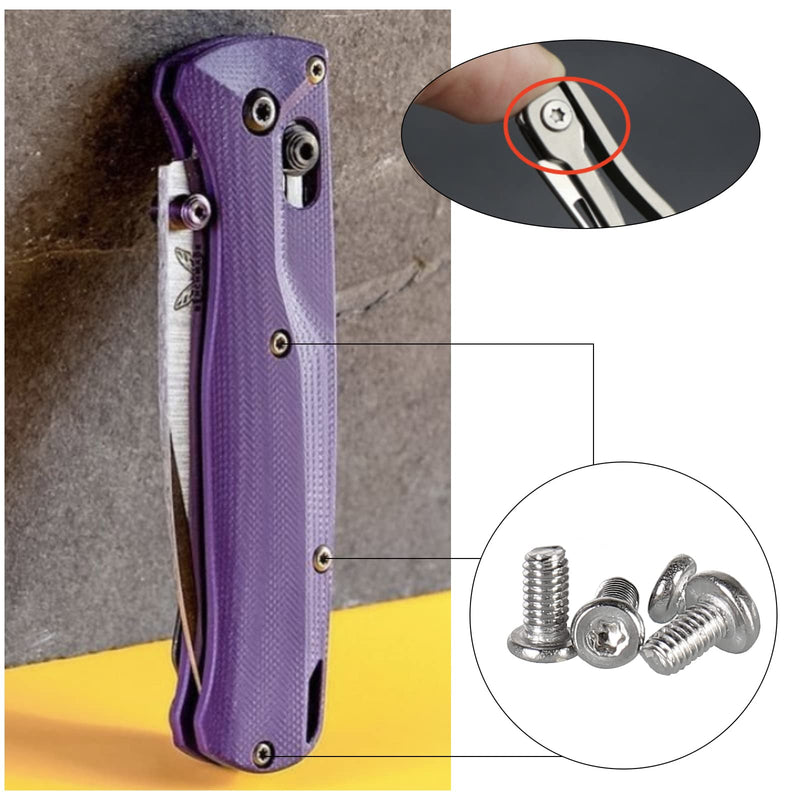 100pcs Pocket blade knife handle screws,Knife Pocket Clip Screw,Tactical Survival Knife Screw,EDC folding knives hilt fasteners,shaft pivot pin rivets,M2.5 Machine Screws,Stainless Steel,4 Type