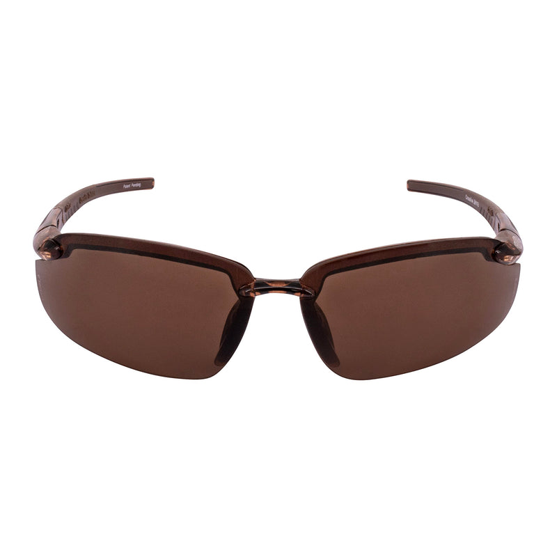 Crossfire ES5 Premium Safety Eyewear, Ultralight Frame and Adjustable Nosepiece Polarized Brown Lens One Size Safety Glasses