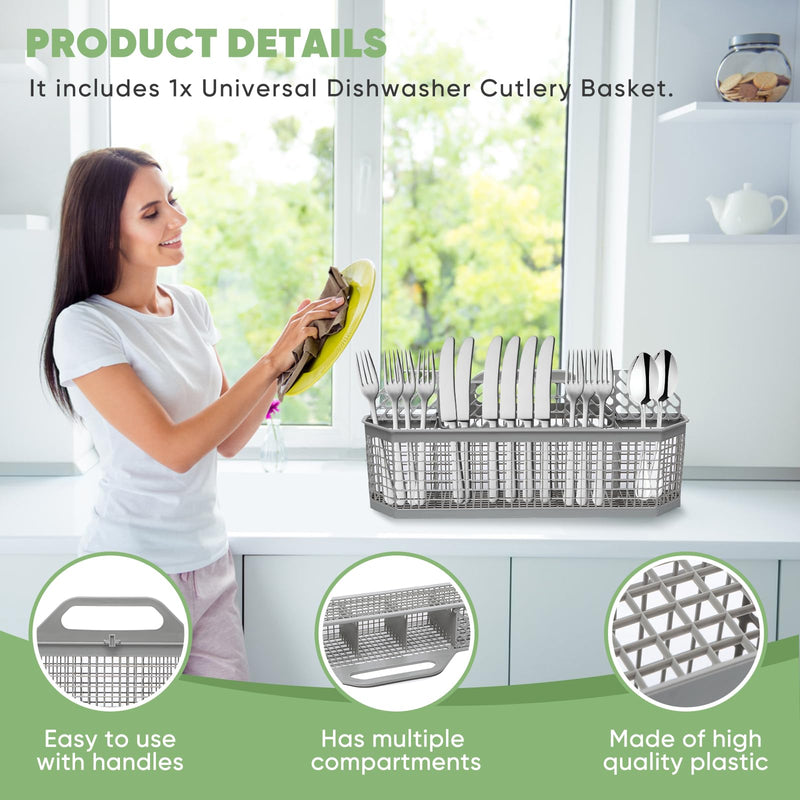 WD28X10128 Universal Dishwasher Utensil Silverware Basket Compatible with GE Whirlpool Kenmore Maytag Frigidaire KitchenAid Samsung LG Dishwasher,Part No.WD28X10127, WD28X10131, WD28X10132