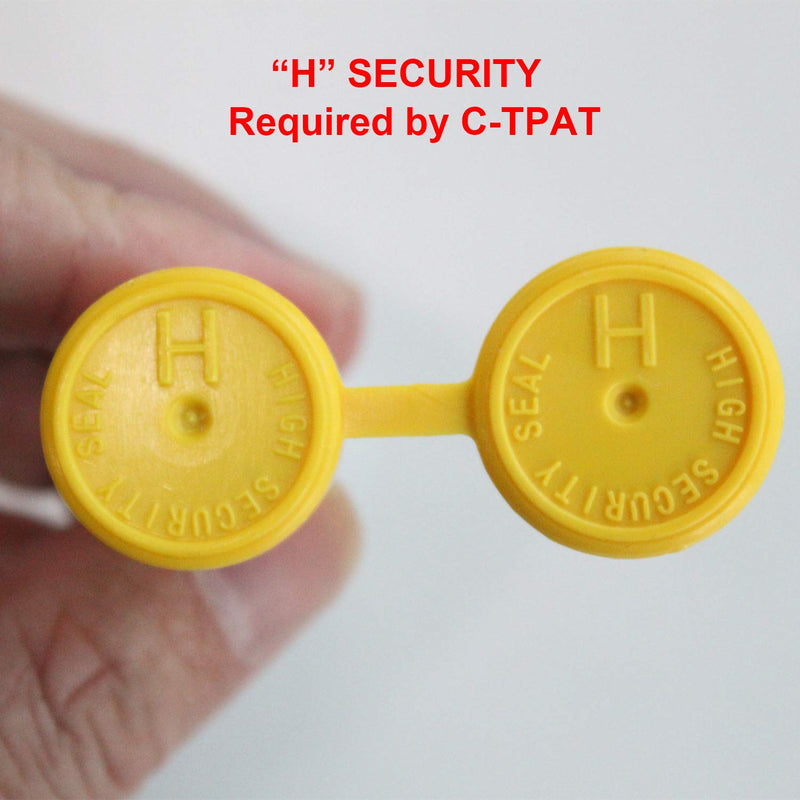 ISO 17712 and C-TPAT Certified High Security Bolt Seals for Cargo Containers, Trucks, Railways, Wagons, and Trailers (10-Pack, Yellow, Unique Barcode, Model HSS-007) 10