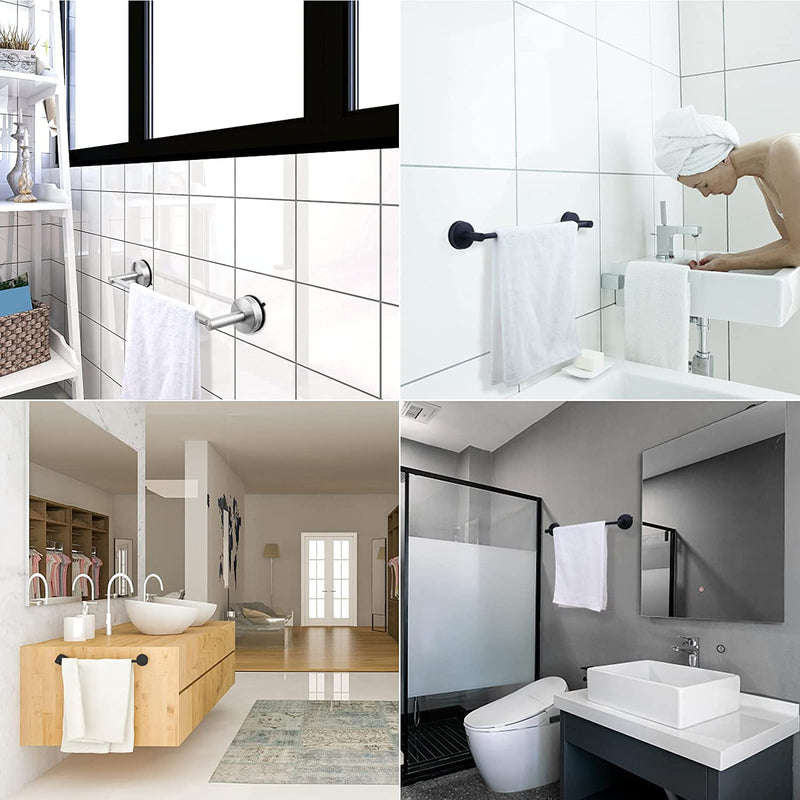 DGYB 2 Pcs Adjustable Suction Cup Towel Bar for Bathroom 14-27 Inch Brushed Towel Rack No Drill Removable Shower Towel Holder for Glass Door Tile New-brushed 2pcs
