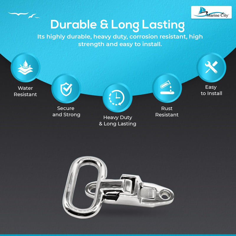 Marine City Folding Grab/Step, Heavy Duty Stainless Steel, 4-1/5" x 3-1/3", Durable, Corrosion-Resistant, Ideal for Boat, RV, Trailer, and Camper Use (Pack of 1)