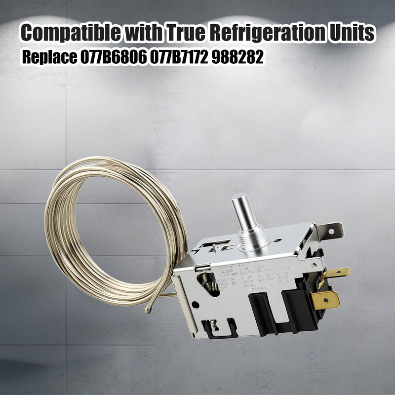 800366 Temp Control Kit Compatible with True Refrigeration Replace 077B6806 077B7172 988282, 76" Coil Sensing Thermostat