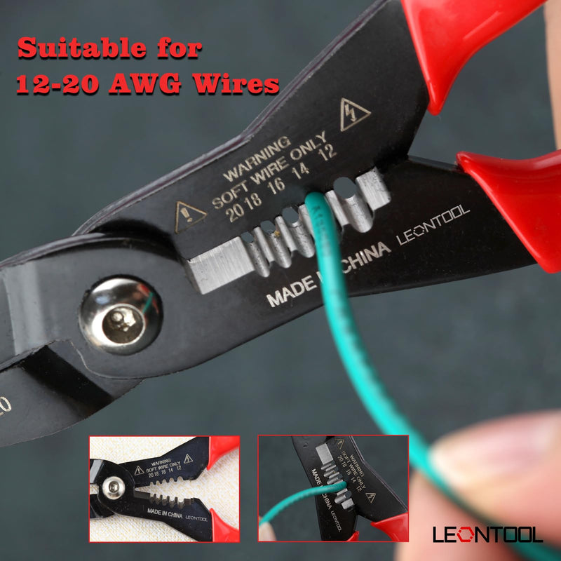 4-in-1 Multi Purpose Electricians Pliers with Wire Cutter, Crimper, Gripper, Stripper| 7" Compact Wire Stripper| Professional Wire Crimping Tool for 12-20 AWG Insulated & Non-Insulated Wires PVC Handle