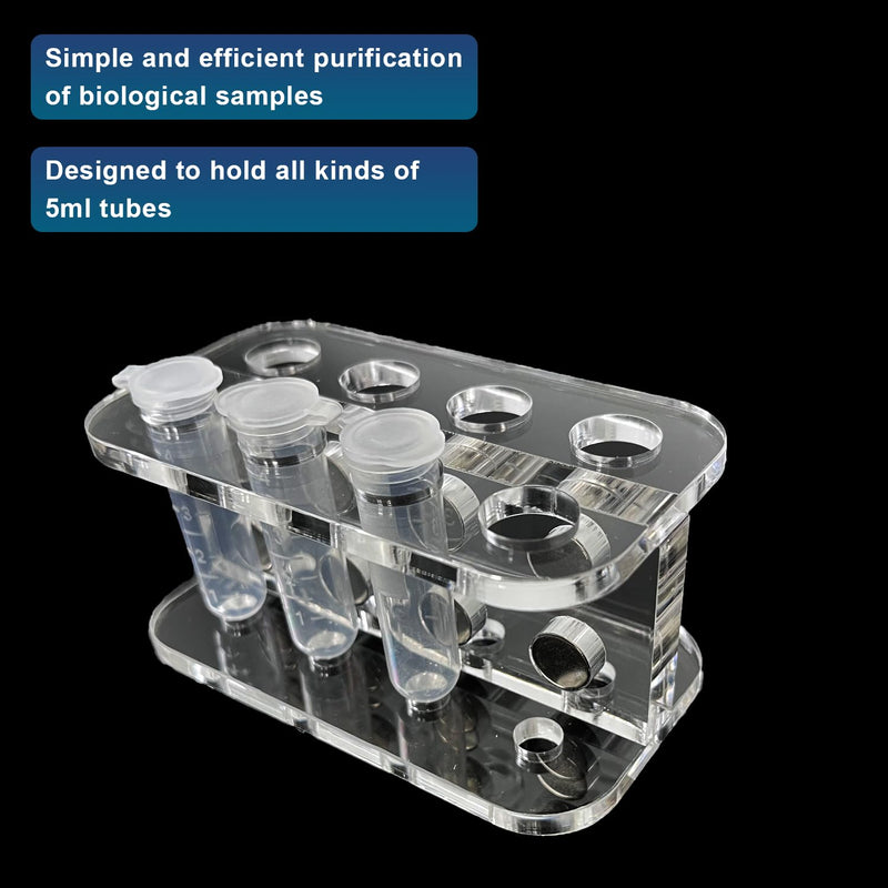 Magnetic Rack Separator for DNA, RNA or proteins Purification, Made for 5ml centrifuge Tubes, 8-Wells 5ml 8-well