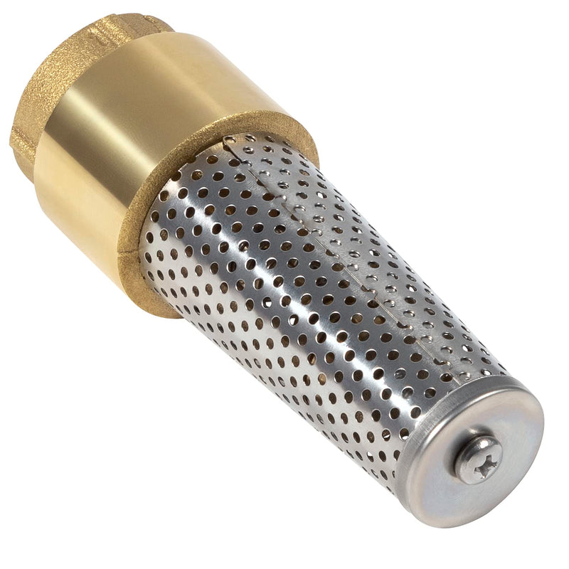 1 Inch Foot Valve No-Lead Brass Heavy Duty Backflow Preventer 1" Foot Valve Female Connection for Maintain Pressure & Prevent Reverse Flow, Compatible with All Brands