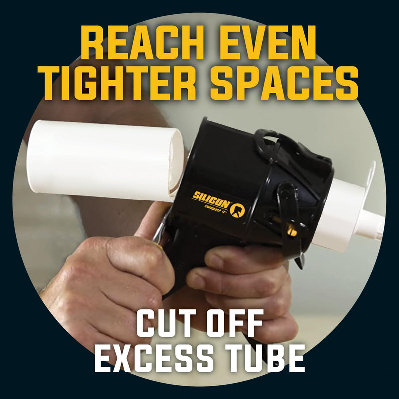 SILIGUN™ Gen-3 Compact Caulking Gun - No Drip Caulk Gun - Patented Design - Lightweight ABS Frame - Works with All 10 oz Tubes Siligun Caulk Gun Gen-3