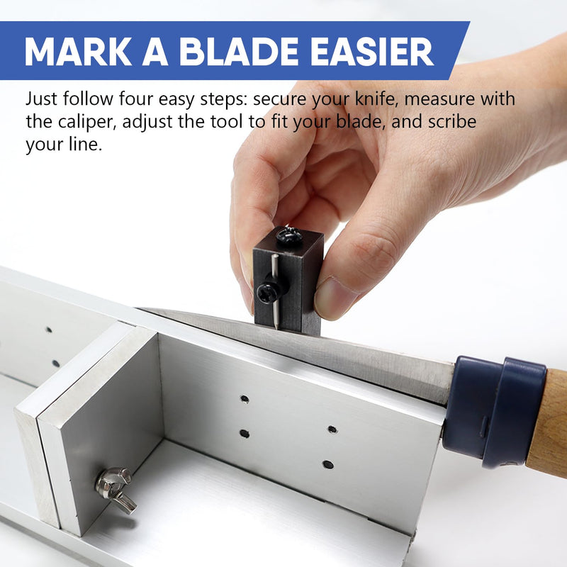 SCOTTCHEN Knife Maker’s Center Scribe, with Adjustable Carbide Tip for Marking Center Lines on Blades, Sharpener Scribe Centerline Scribe for Knifemakers-1 Pack