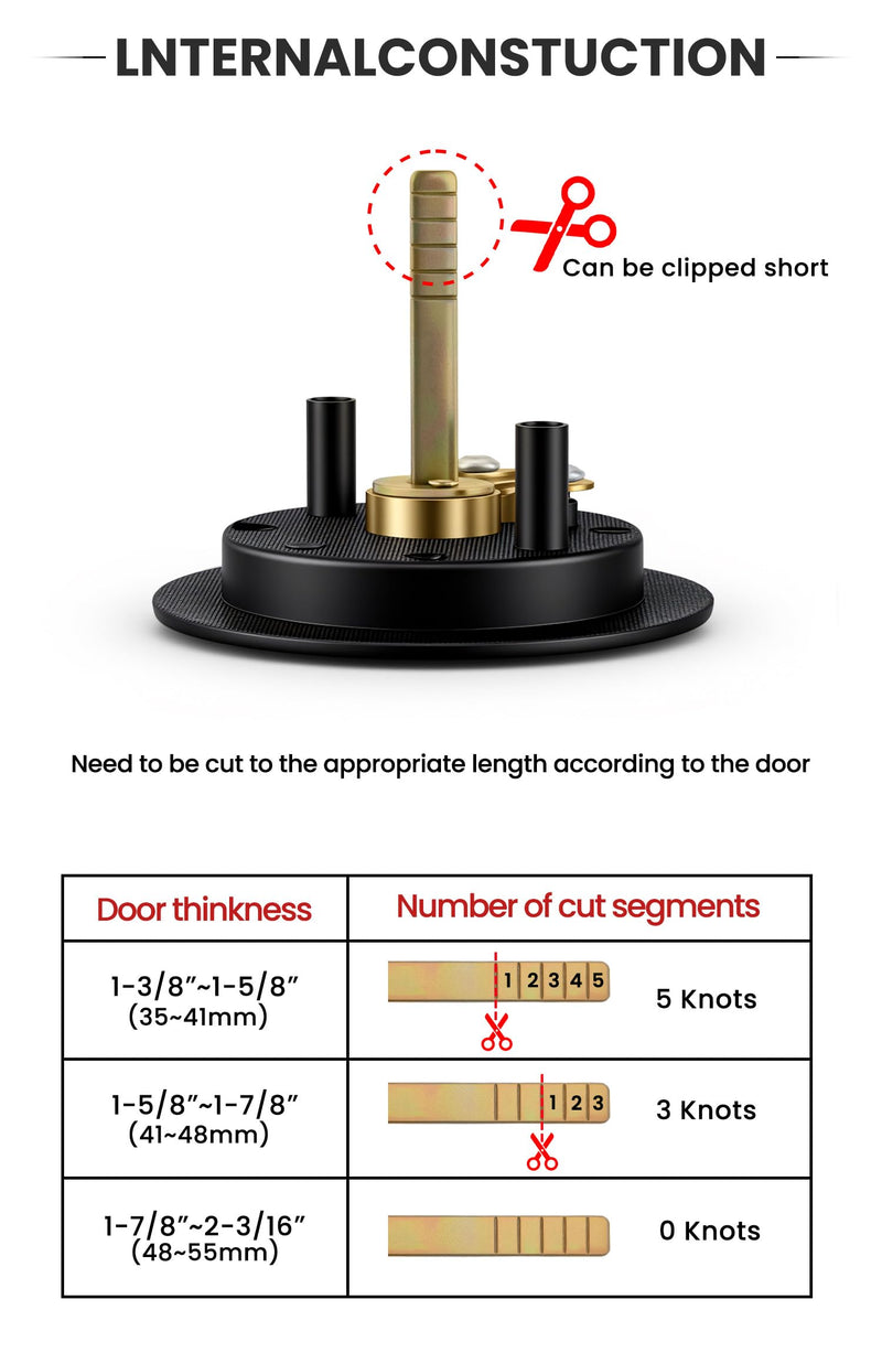 goldenwarm Matte Black Round Pocket Door Lock, Pocket Door Hardware for 2-1/8'' Round Bore Hole, Pocket Door Handles Fit 1-1/4'' to 2'' Thickness Sliding Door 2-3/8'' Latch 1 Pack Classic 1 Pack