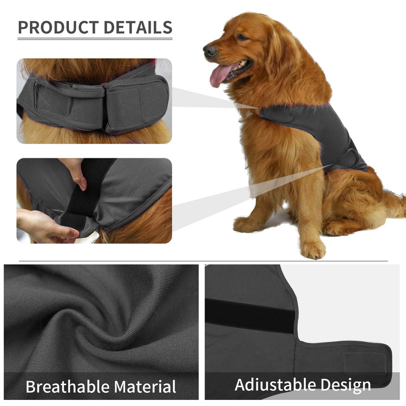 Breathable Dog Shirt for Thunderstorm, Dog Anxiety Vest Jacket Warp,Puppy Calming Coat Anxiety Relief (L, Grey) L