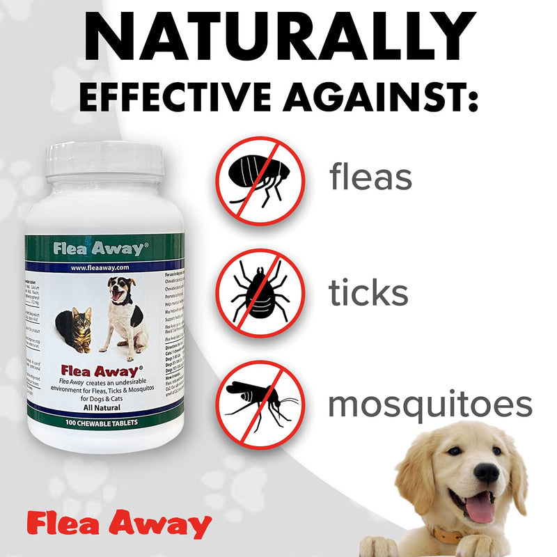 Flea Away All Natural Chewable Tablets, 100 Count 1 Single - PawsPlanet Australia