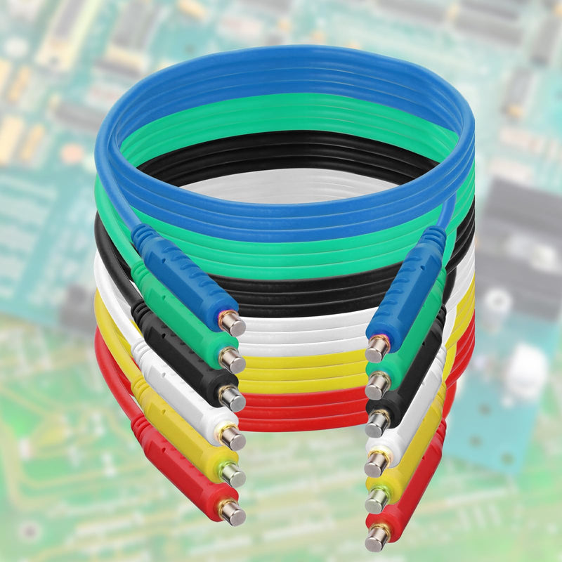 Sumnacon Magnetic Jumper Wires 6 Pcs Silicone Soft Flexible Magnetic Jumper Test Leads for Testing 30VAC 5A 20AWG Jumper Test Wires for HVAC Professional Jumper Cables for Thermostats,Sensors