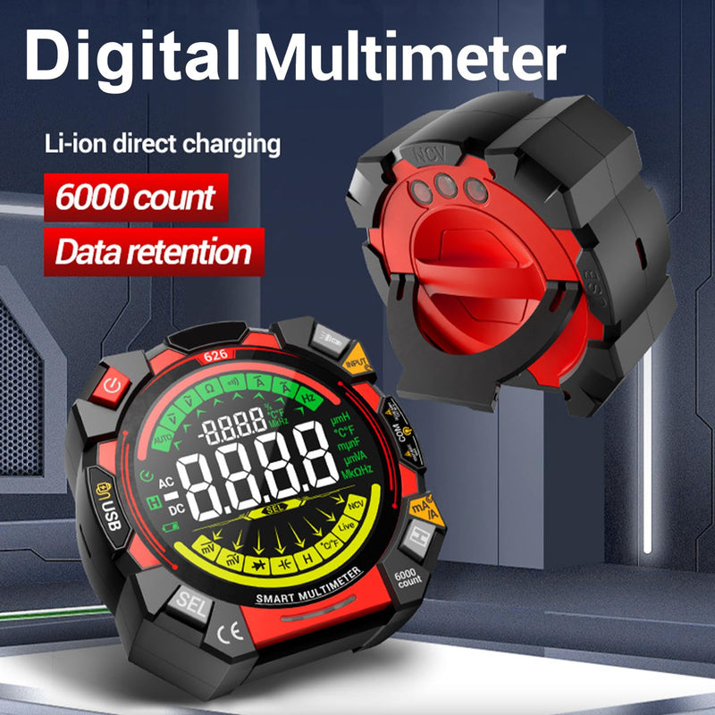 Digital Multimeter, 6000 Counts NCV Voltage Tester with VA Backlit LCD, Data Hold, Flashlight, Live Wire Detection, Capacitance Temperature Frequency Duty Cycle Test