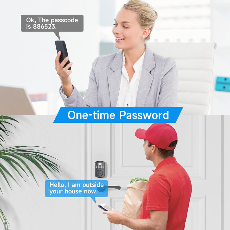 Fingerprint Door Lock - Keyless Entry Door Lock Smart Deadbolt Lock - Electronic Digital Keypad Lock - Smart Locks for Front Door - Auto Lock - Easy Installation Black